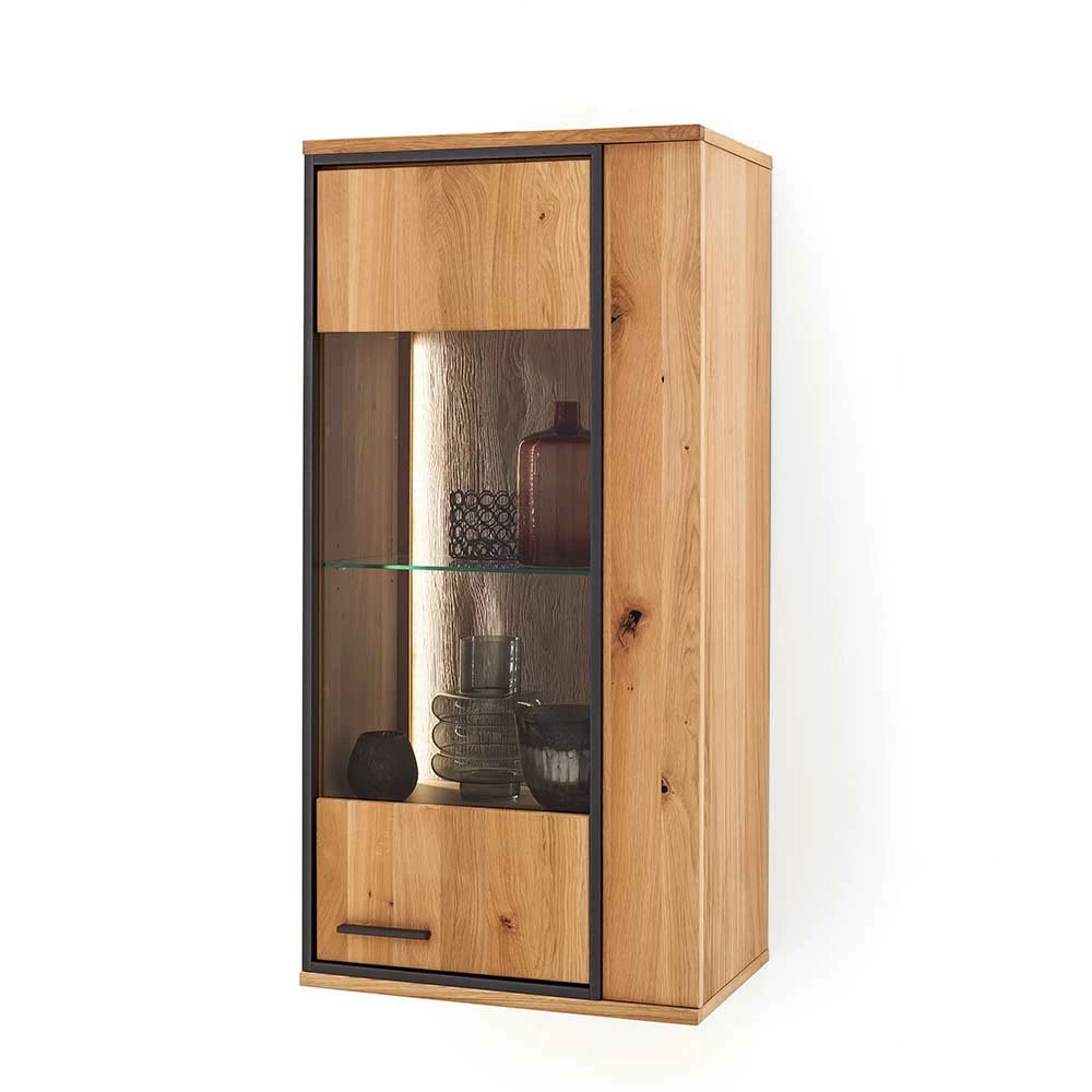 Rustikale Wandvitrine In Asteiche Bianco - Vedreda – Bild 2