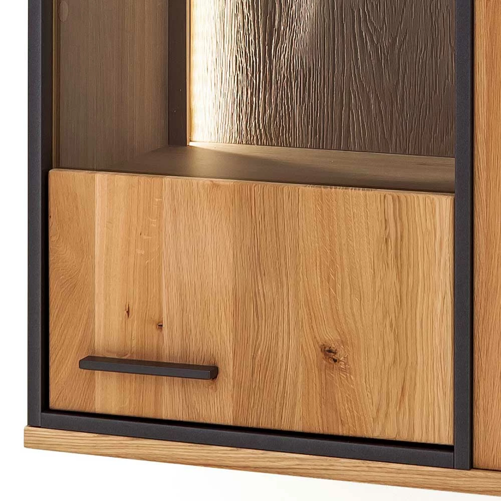 Rustikale Wandvitrine In Asteiche Bianco - Vedreda – Bild 5