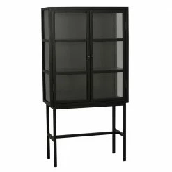 Schwarze Highboard Vitrine Mit Bodenfreiheit - Zilova