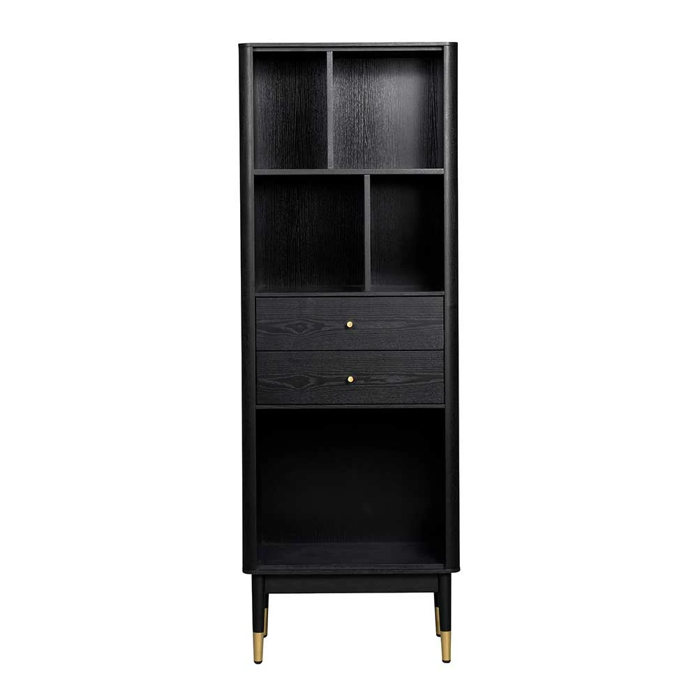 Schwarzes Regal Mit Schubladen 60x170x35 - Orgevia – Bild 3