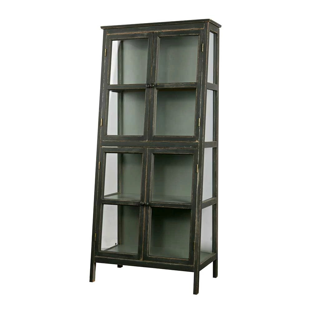 Shabby Chic Vitrine Braccio In Schwarz