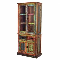 Shabby Chic Vitrinenschrank Aus Recyclingholz - Jamaica