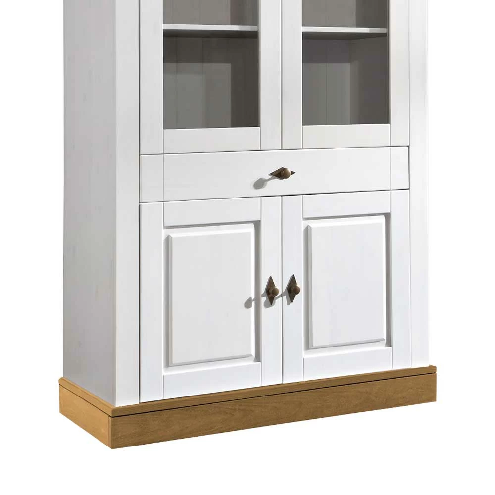 Standvitrine Sibiuta In Weiß Kiefer Teilmassiv – Bild 4