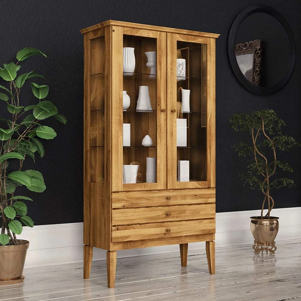 Standvitrine Masdamos Aus Wildeiche Massiv – Bild 5