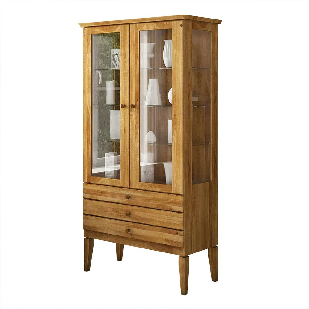 Standvitrine Masdamos Aus Wildeiche Massiv