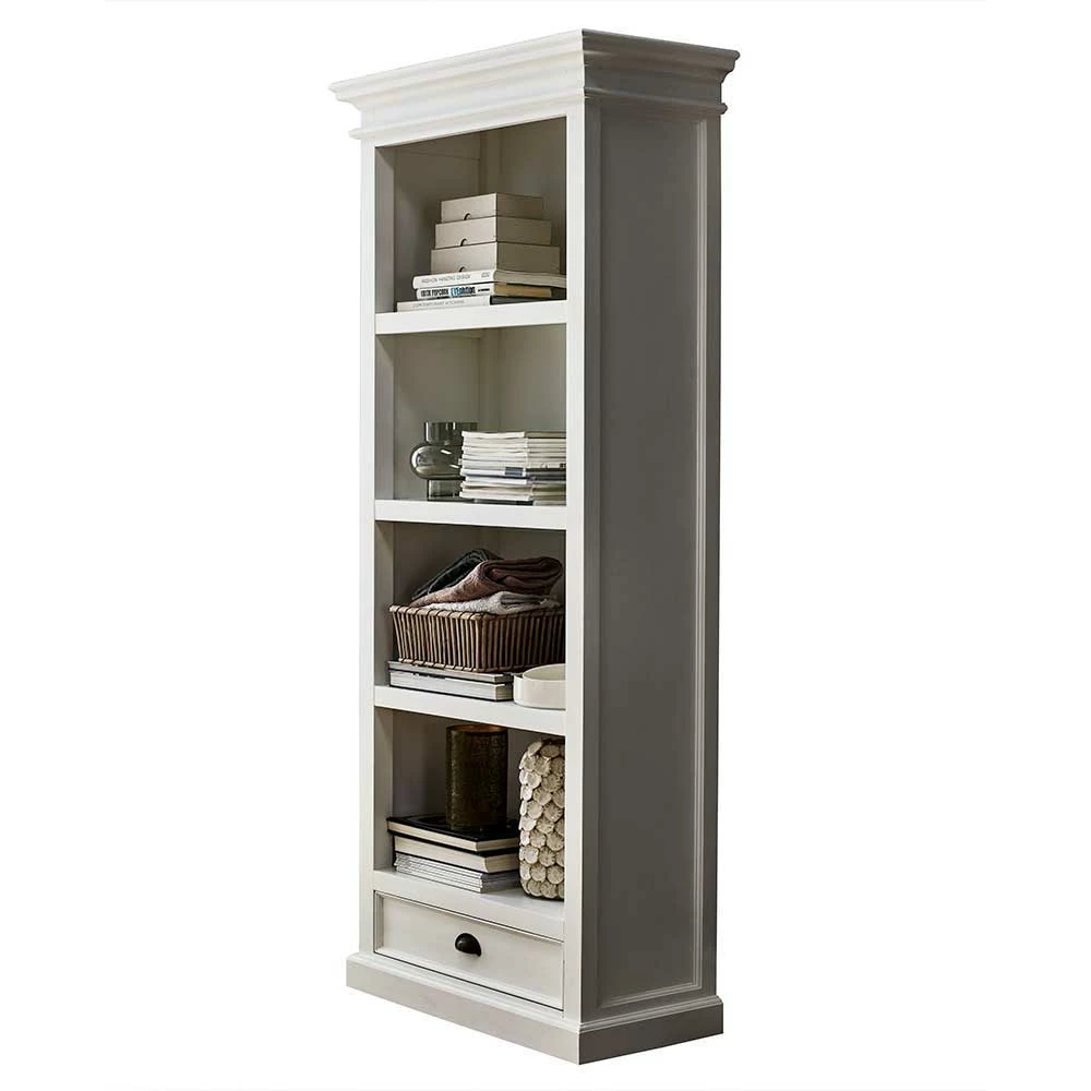 Stehendes Landhausregal In Weiß Venzeno In 80x190 Cm