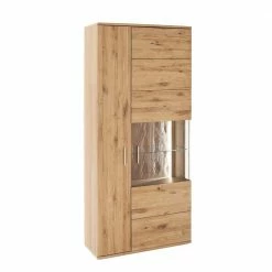 Teilmassive Wohnzimmervitrine In Eiche - Crokas