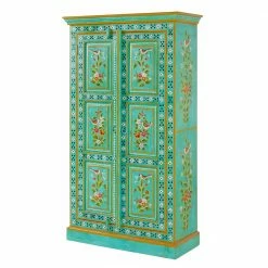 Vintage Holzschrank Bunt Bemalt - Lennlo