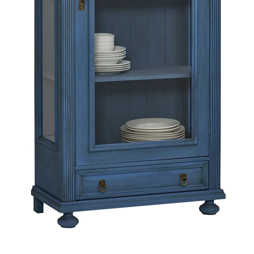 Vintage Vitrinenschrank Passau In Blau – Bild 5
