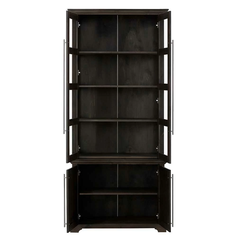 Vitrine Aus Dunkel Lackiertem Kiefernholz - Syvila – Bild 4