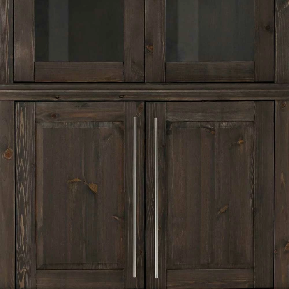 Vitrine Aus Dunkel Lackiertem Kiefernholz - Syvila – Bild 6