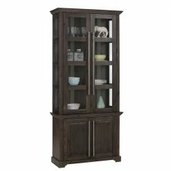 Vitrine Aus Dunkel Lackiertem Kiefernholz - Syvila