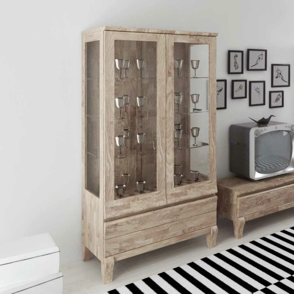 Vitrine Welkin Aus Eiche Massivholz – Bild 2