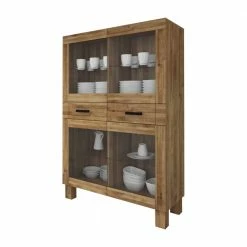 Vitrine Layulino Aus Wildeiche Massivholz