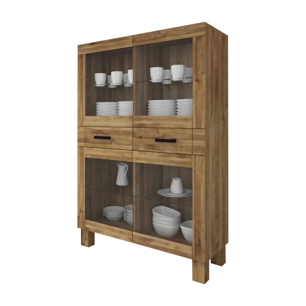 Vitrine Layulino Aus Wildeiche Massivholz