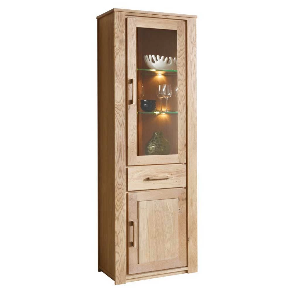 Vitrine Lavita Aus Wildeiche Massivholz