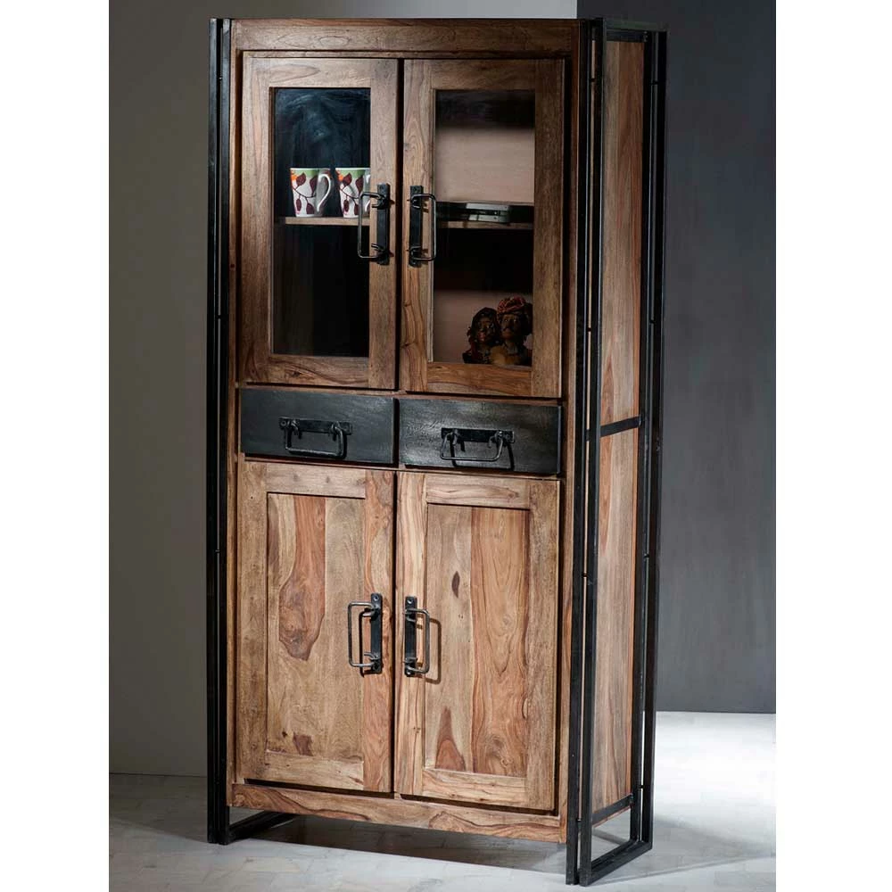 Vitrinenschrank Mendoza Aus Akazie Massivholz – Bild 2