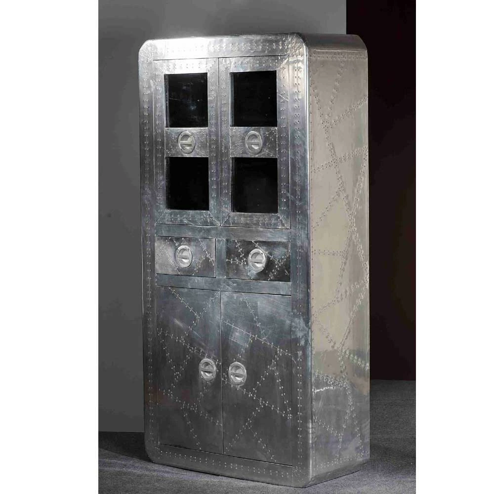 Vitrinenschrank Pilot In Alufarben – Bild 2