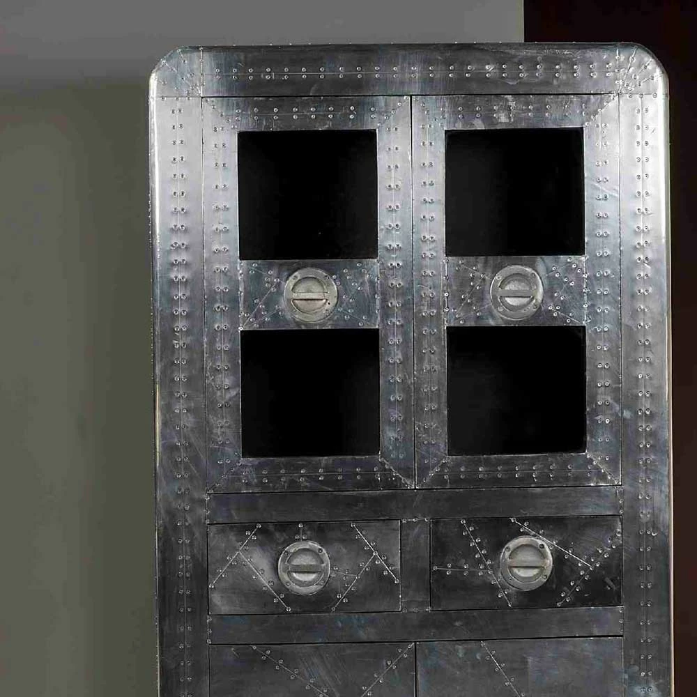 Vitrinenschrank Pilot In Alufarben – Bild 3