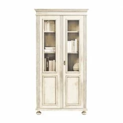 Vitrinenschrank Promo In Antikweiß Fichte Massiv