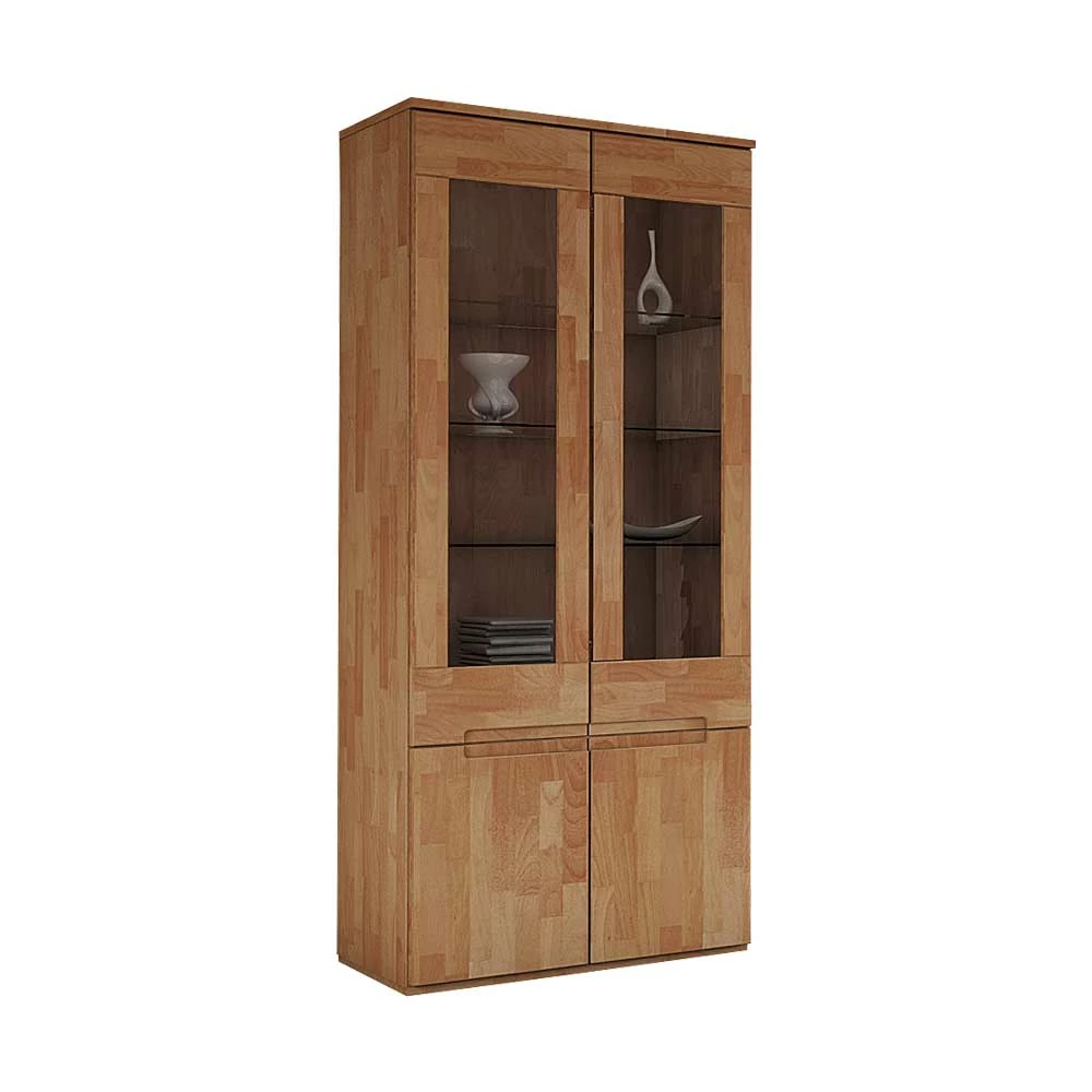 Vitrinenschrank Vantonio Aus Buche Massivholz