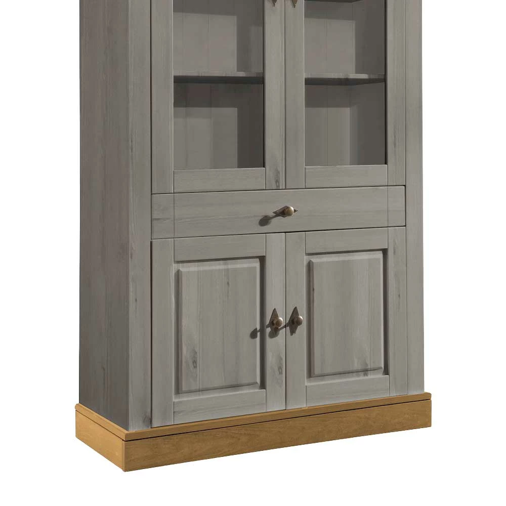 Vitrinenschrank Cempino In Grau Und Natur – Bild 3