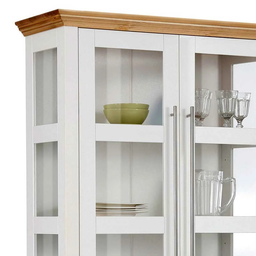 Vitrinenschrank In Weiß Mit Honig - Eyzaco – Bild 5