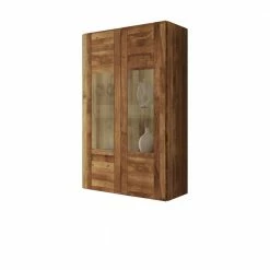 Wandvitrine Vaskov Aus Wildeiche Massivholz