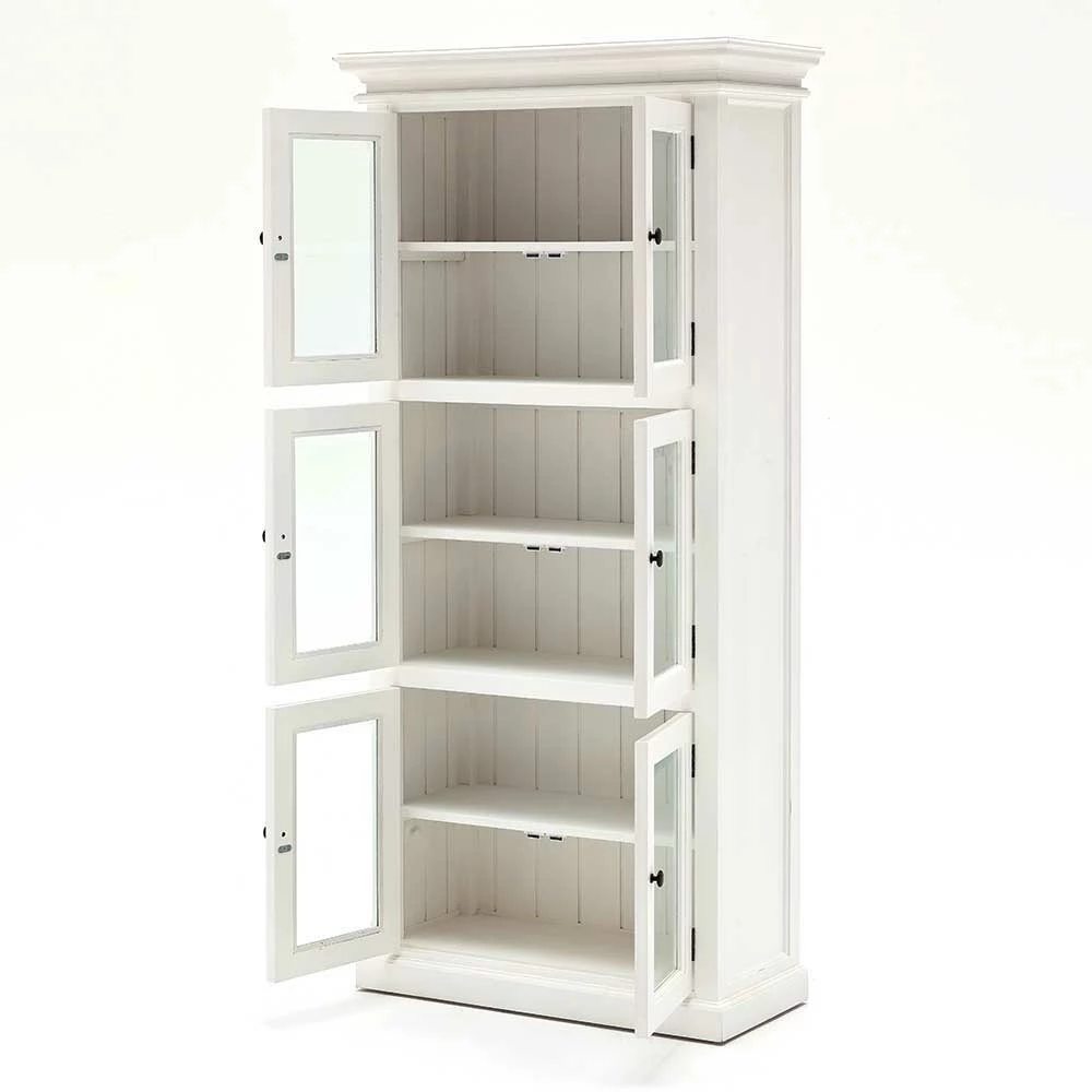 Weiße Landhaus Vitrine 6-türig Venzeno 90cm Breit – Bild 3