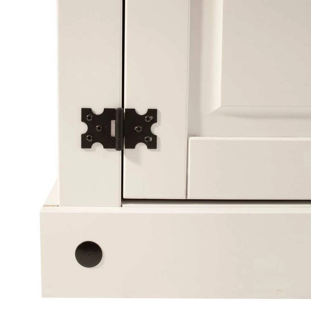 Weißer Vitrinenschrank Aus Kiefer - Sergio – Bild 3