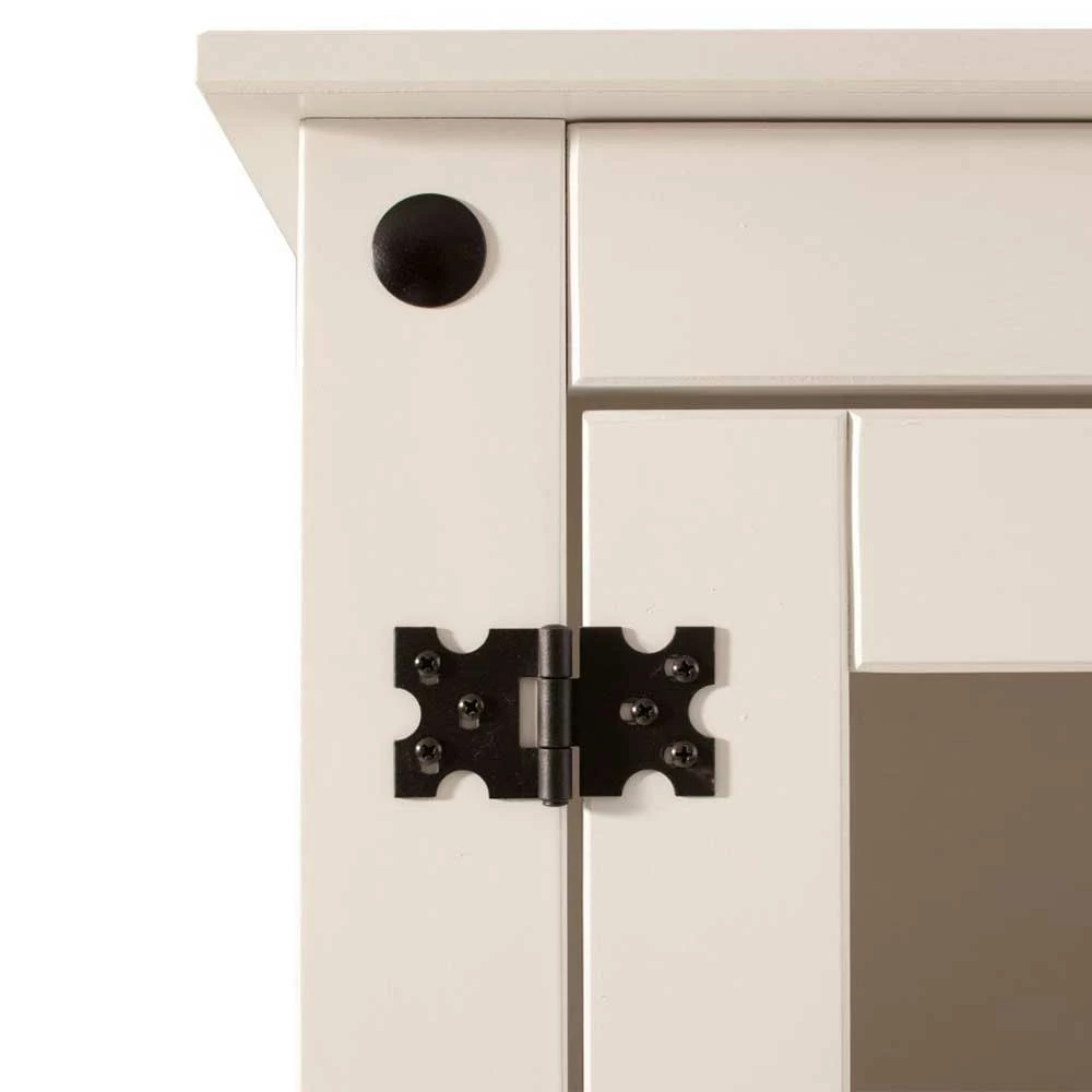 Weißer Vitrinenschrank Aus Kiefer - Sergio – Bild 4