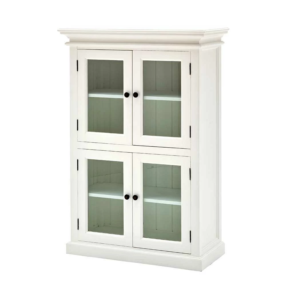 Weißes Highboard Mit 4 Glastüren Venzeno Landhaus
