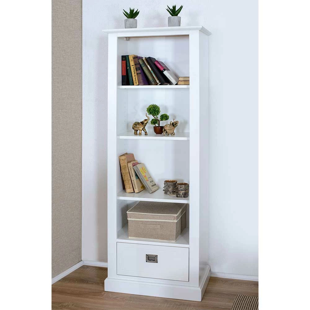 Weißes Standregal Mit Einer Schublade - Eicando – Bild 2