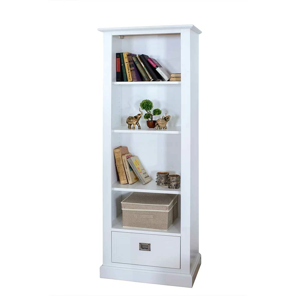 Weißes Standregal Mit Einer Schublade - Eicando