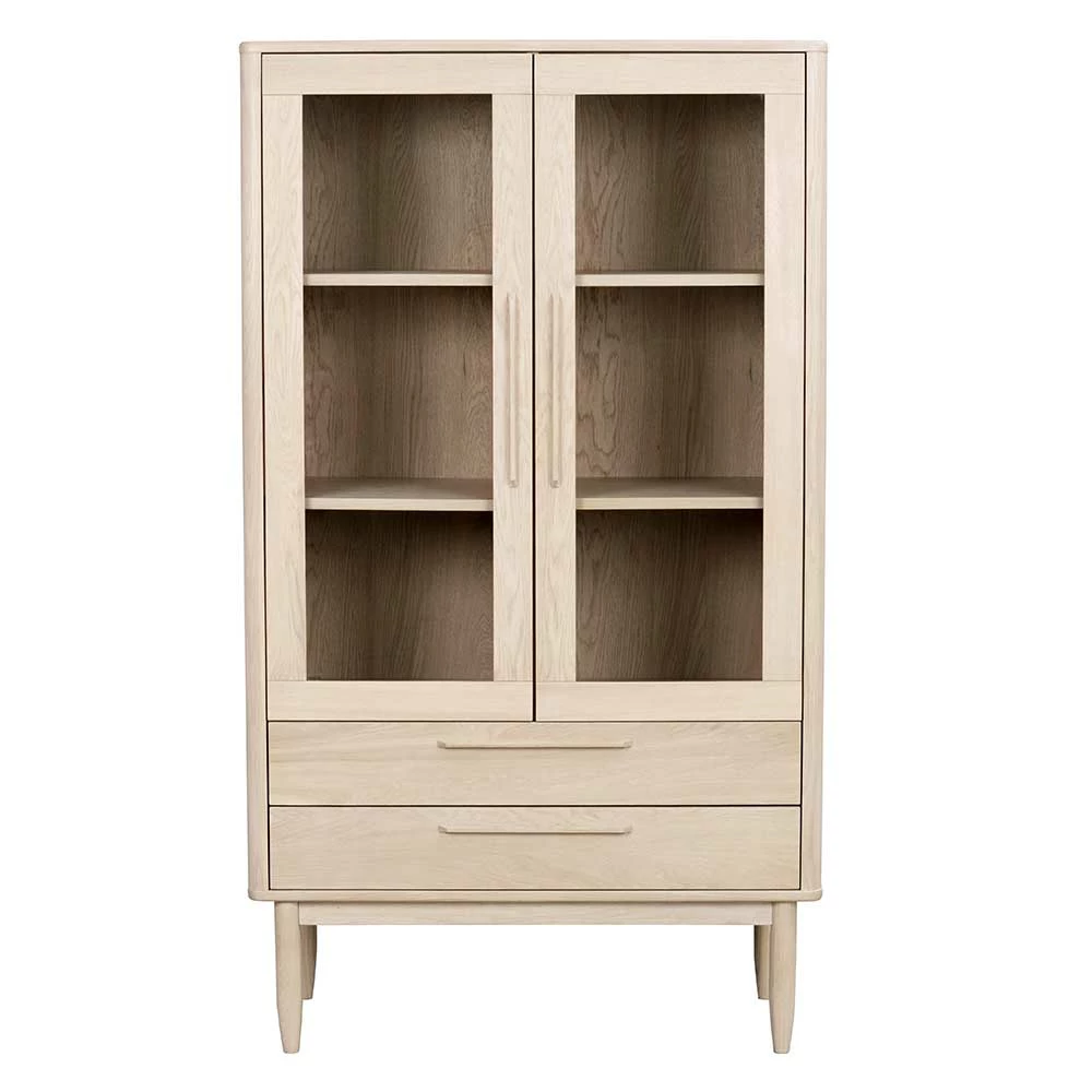 White Wash Vitrinenschrank Mit Doppeltür - Klunia – Bild 3