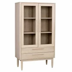 White Wash Vitrinenschrank Mit Doppeltür - Klunia