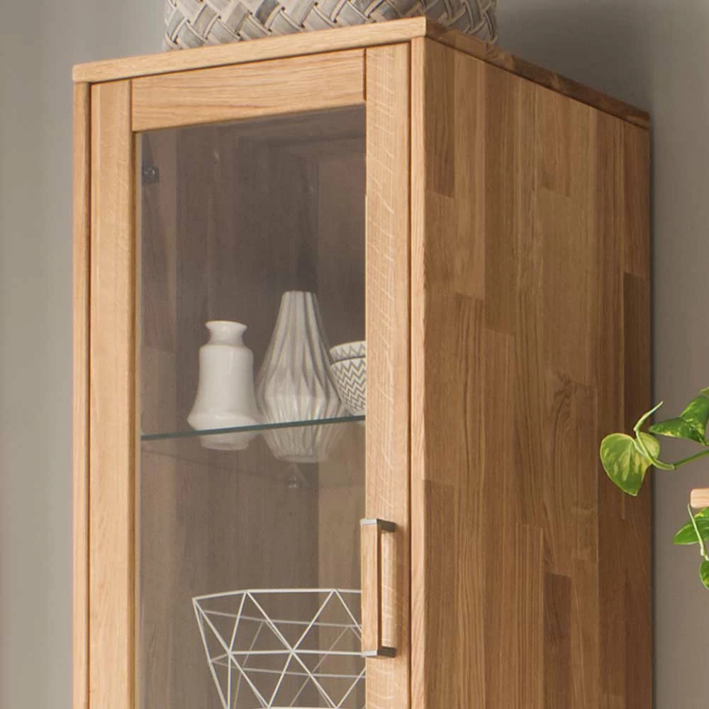 Wohnwand Standvitrine Aus Holz - Teano – Bild 4
