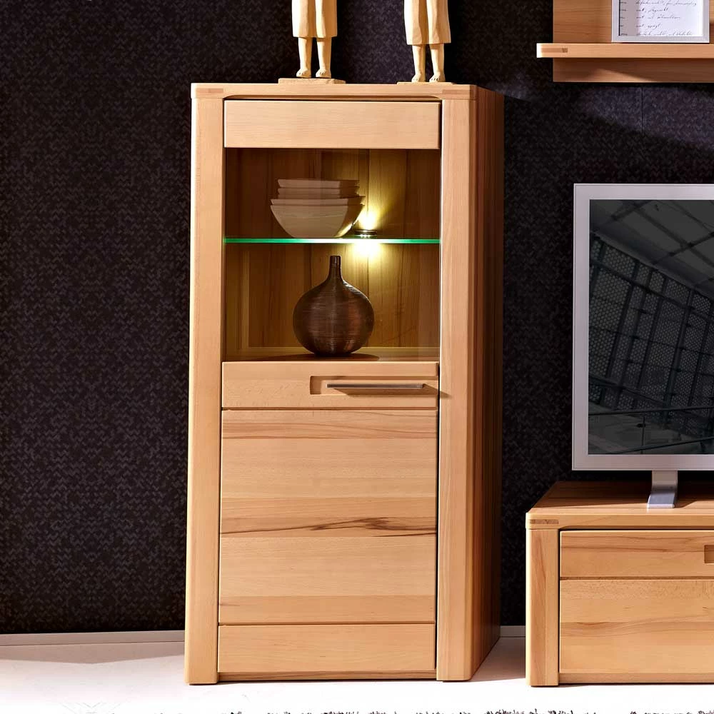 Wohnwand Vitrine Jaena Aus Kernbuche Lackiert – Bild 2