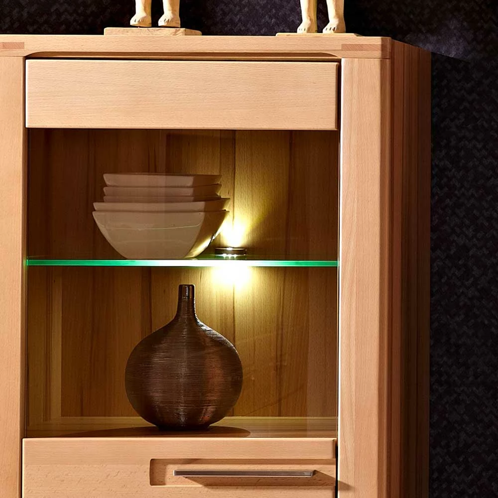Wohnwand Vitrine Jaena Aus Kernbuche Lackiert – Bild 4