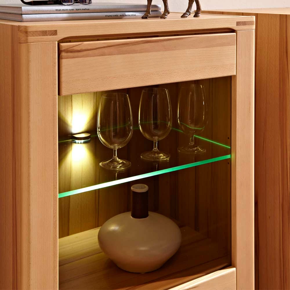 Wohnwand Vitrine Jaena Aus Kernbuche Lackiert – Bild 5