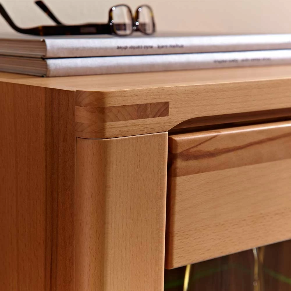 Wohnwand Vitrine Jaena Aus Kernbuche Lackiert – Bild 6