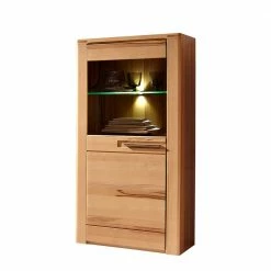 Wohnwand Vitrine Jaena Aus Kernbuche Lackiert