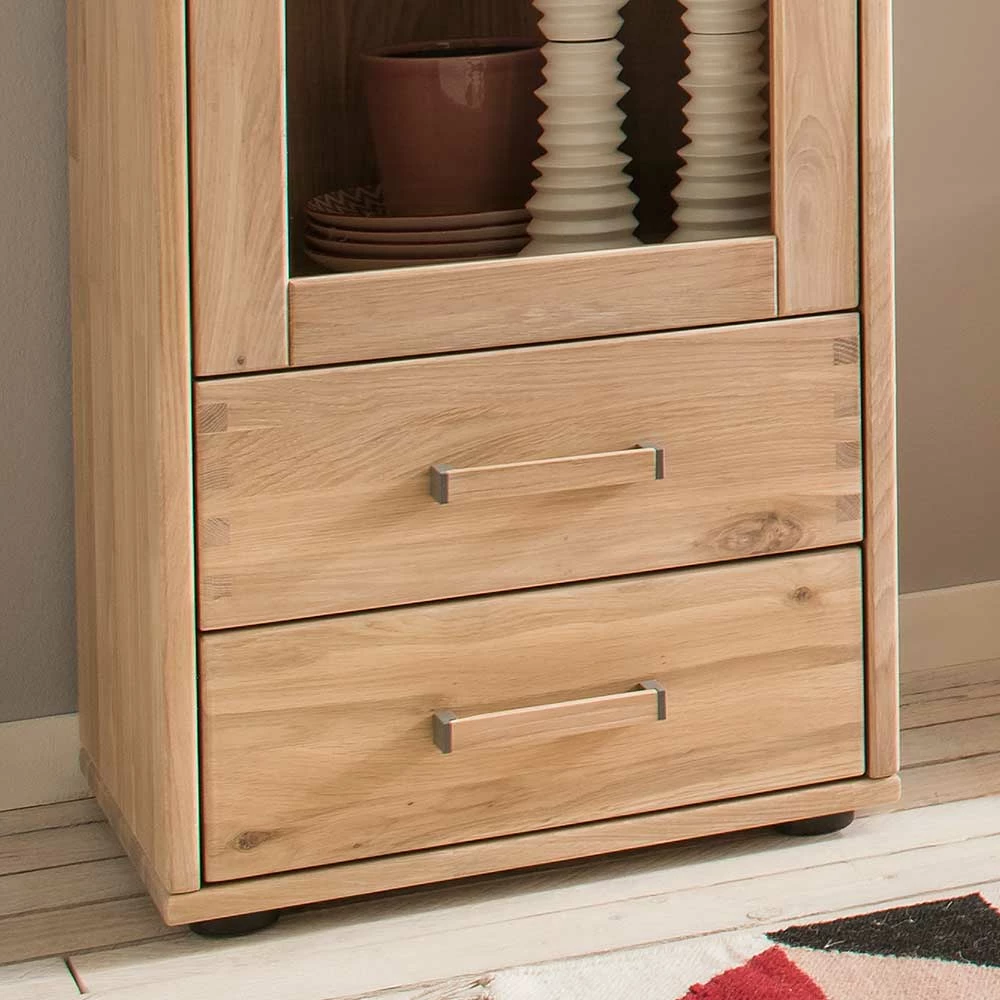 Wohnwand Vitrine In Eiche Bianco - Dulciana – Bild 3