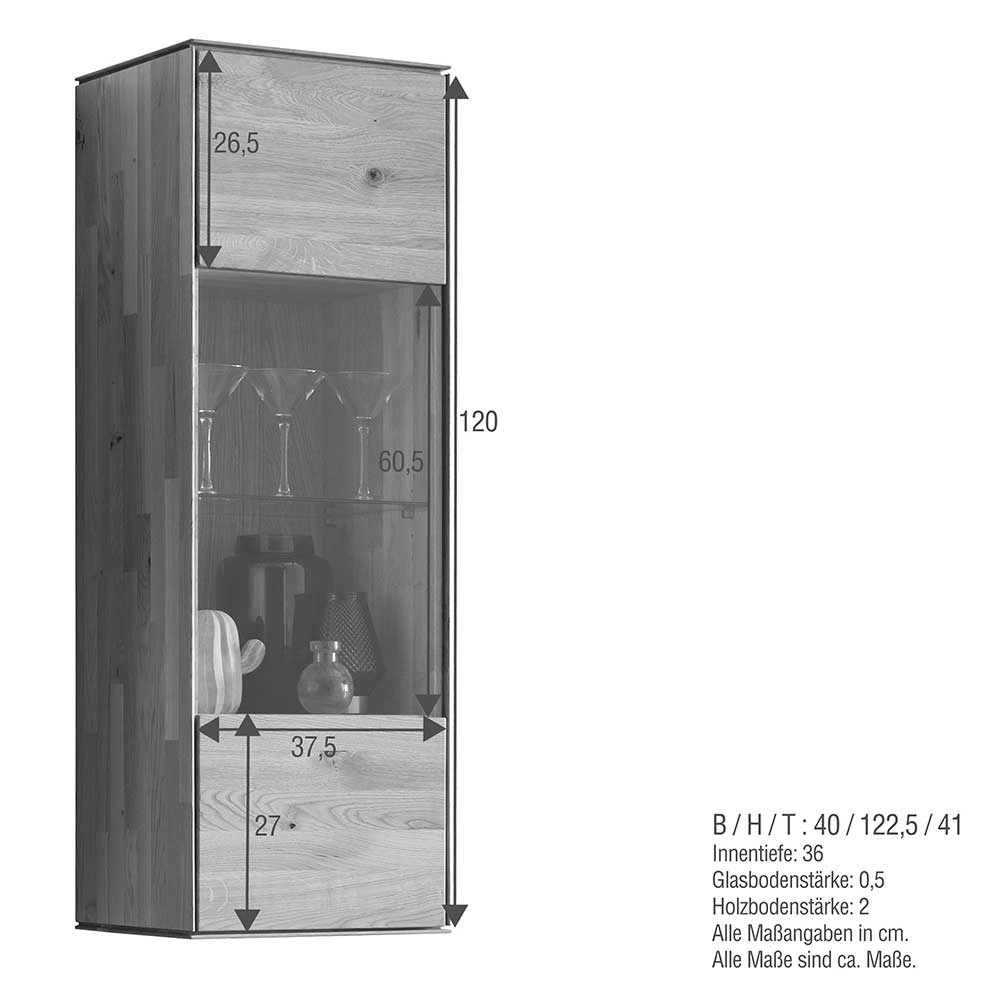 Wohnzimmer Hängeschrank Mit Glas - Sinta – Bild 6