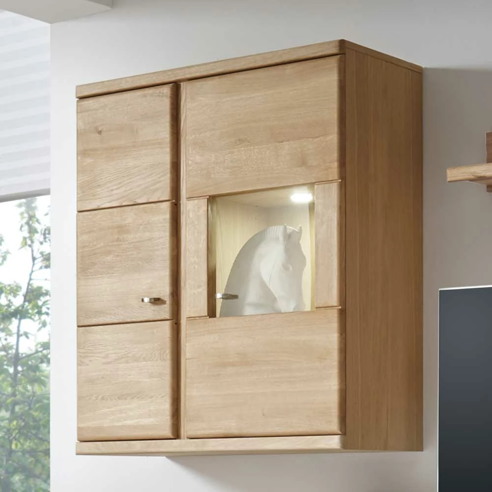 Wohnzimmer Hängevitrine Smonia Aus Wildeiche Bianco – Bild 2