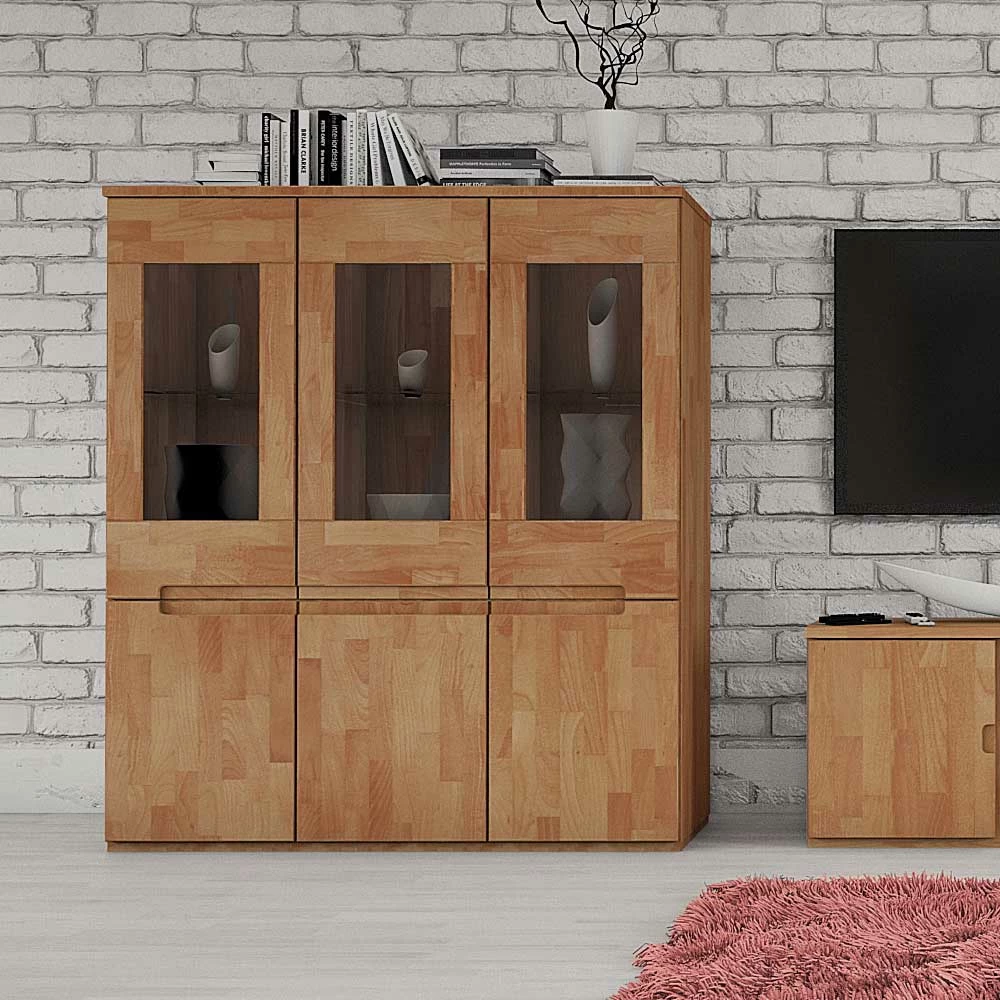 Wohnzimmer Highboard Vantonio Mit Glastüren – Bild 2