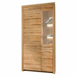 Wohnzimmer Massivholzschrank Mit Glas Einsatz - Loitons