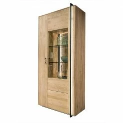 Wohnzimmer Schrank Aus Asteiche Massivholz & Glas - Clenza