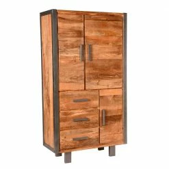 Wohnzimmer Schrank Aus Massivholz Mango - Suvernos