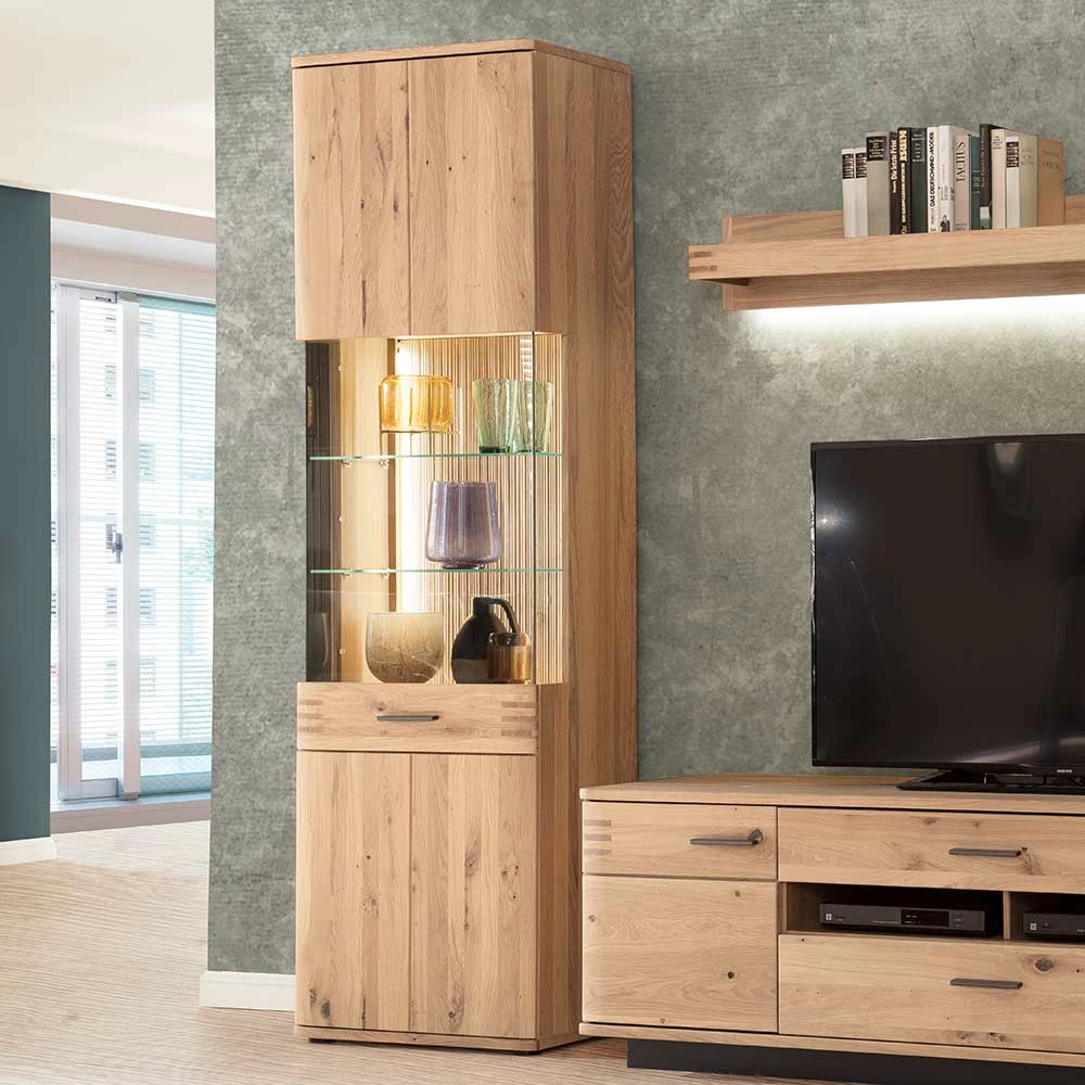 Wohnzimmer Vitrine In Eiche Bianco Geölt - Crupean – Bild 3